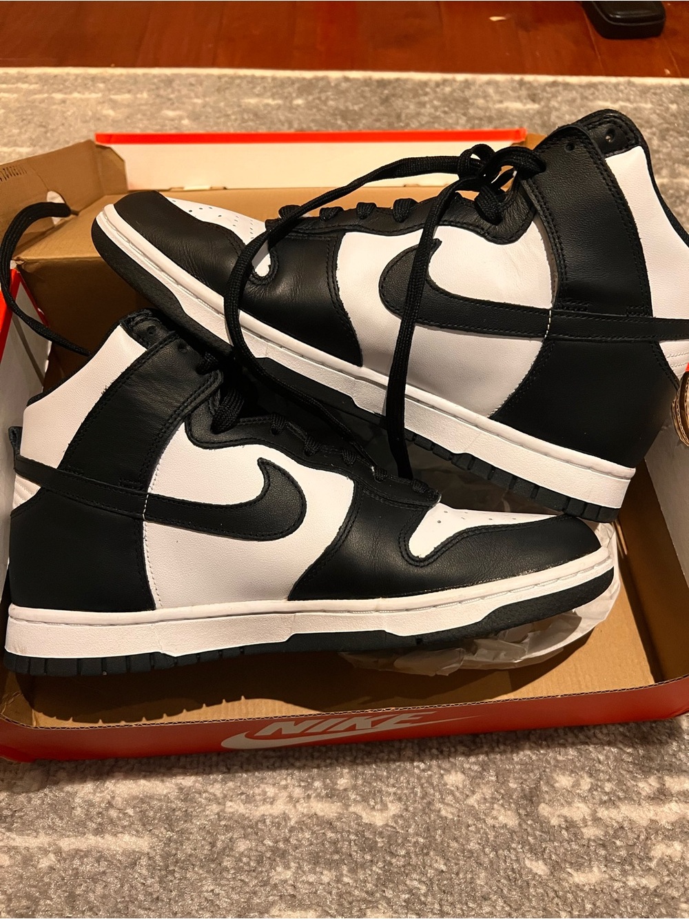 Nike Dunk High-Top Sneakers Panda Black and White